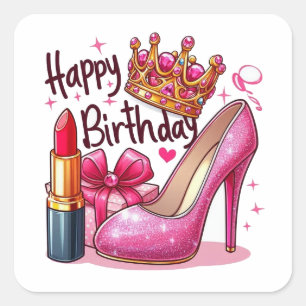 Sticker Carré Joyeux cadeau d'anniversaire cadeaux