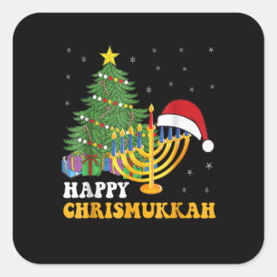 Sticker Carré Joyeux Chrismukkah Joyeux Hanoukka 2022 Noël Ug
