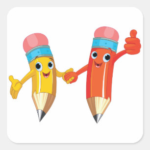 Sticker Carré Joyeux crayons