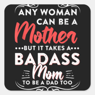 Sticker Carré Joyeux Father's Day To The Best Single Maman