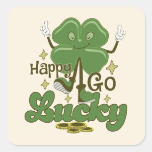 Sticker Carré Joyeux Go Lucky St. Patrick's Day