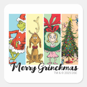 Sticker Carré Joyeux Grinchmas Collage de Fêtes