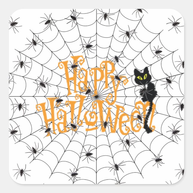Sticker Carré Joyeux Halloween (Devant)