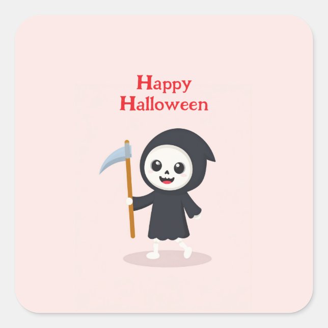 Sticker Carré Joyeux Halloween (Devant)