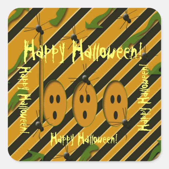 Sticker Carré Joyeux Halloween ! (Devant)