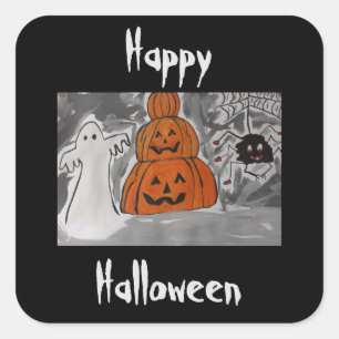 Sticker Carré Joyeux Halloween