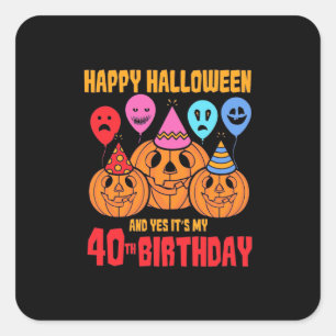 Sticker Carré Joyeux Halloween 40e anniversaire