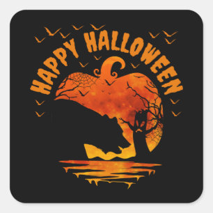 STICKER CARRÉ JOYEUX HALLOWEEN HOMMES FEMMES ENFANTS COSTUME