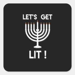 Sticker Carré Joyeux Hanukkah C'est La Saison Obtenez