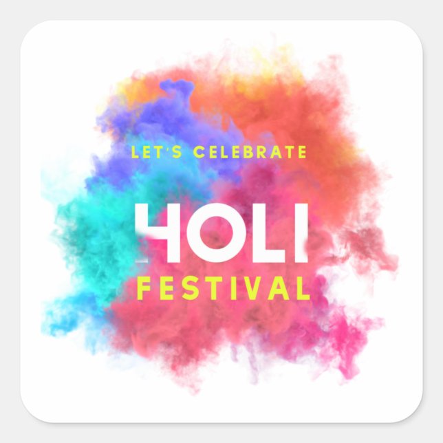 Sticker Carré Joyeux Holi (Devant)