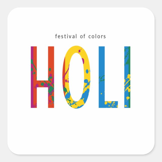 Sticker Carré Joyeux Holi (Devant)