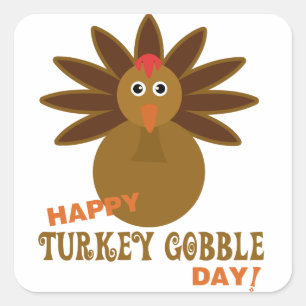 Sticker Carré Joyeux Jour de la grogne turque Thanksgiving