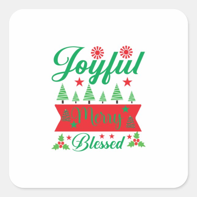 Sticker Carré Joyeux Joyeux Joyeux Joyeux Joyeux Béni (Devant)