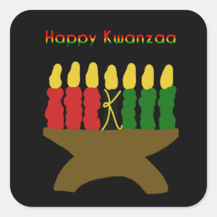 Sticker Carré Joyeux Kwanzaa Kinara