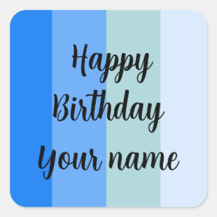Sticker Carré Joyeux Modèle du nom d'anniversaire