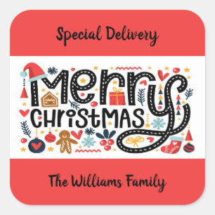 Sticker Carré Joyeux Noël