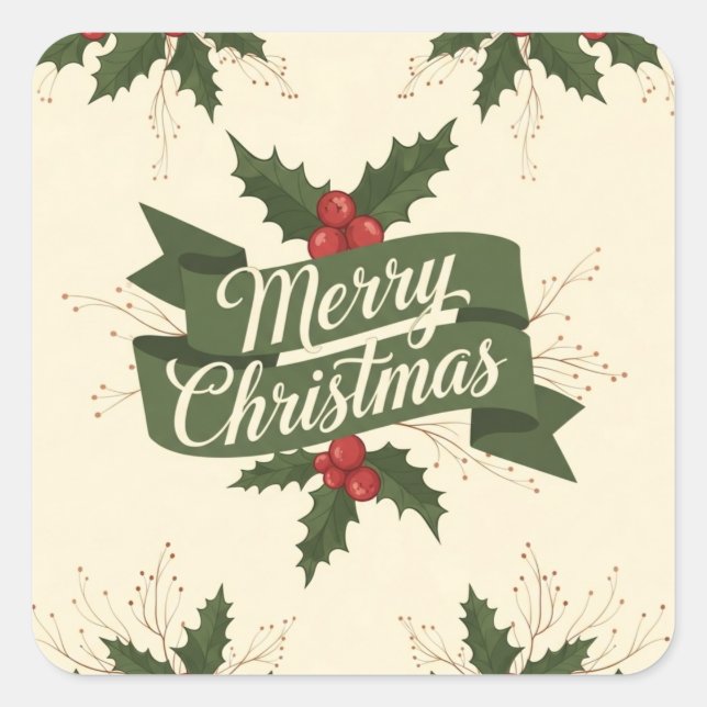 Sticker Carré Joyeux Noël (Devant)