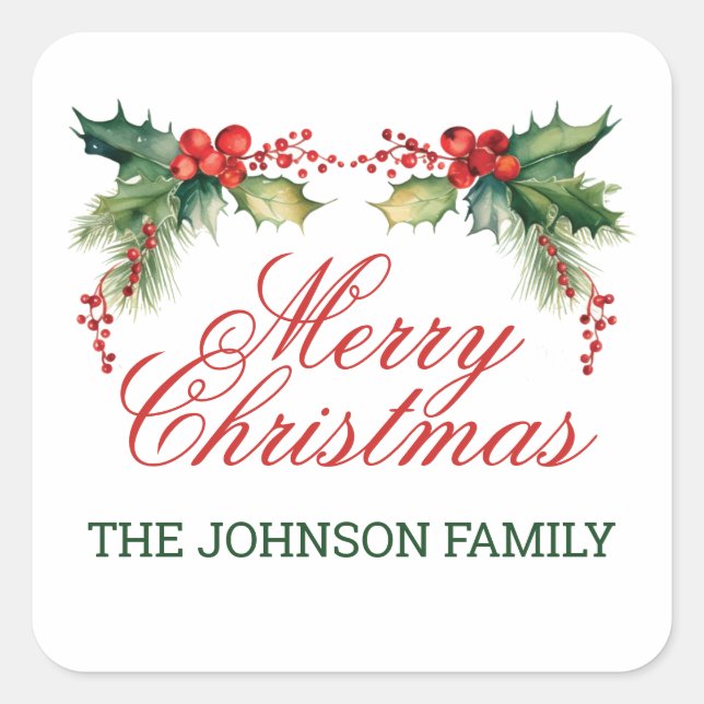 Sticker Carré Joyeux Noël (Devant)