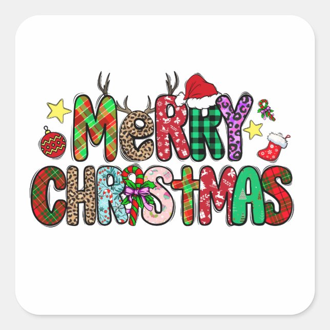 Sticker Carré Joyeux Noël (Devant)