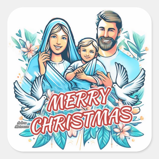 Sticker Carré Joyeux Noël (Devant)