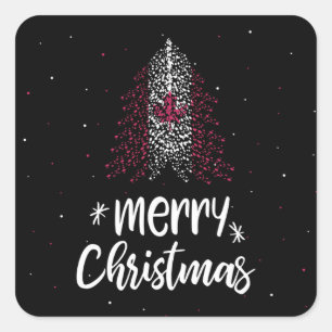 Sticker Carré Joyeux Noël avec drapeau du Canada