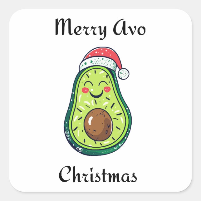 Sticker Carré Joyeux Noël Avo (Devant)