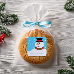 Sticker Carré Joyeux Noël de Snowman