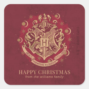 Sticker Carré Joyeux Noël HOGWARTS™ Crest - Personnalisé
