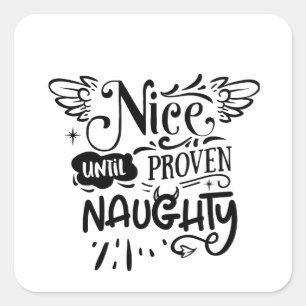 Sticker Carré Joyeux Noël Jusqu'à Prouvé Vilain Drôle de Père No