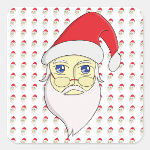 Sticker Carré Joyeux Noël Père Noël