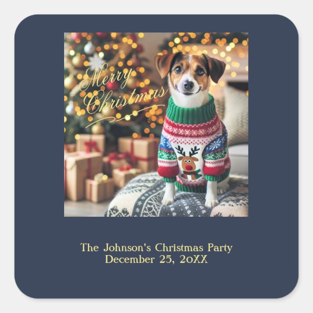 Sticker Carré Joyeux Noël photo (Devant)