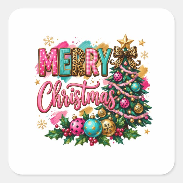 Sticker Carré Joyeux Noël prépa (Devant)