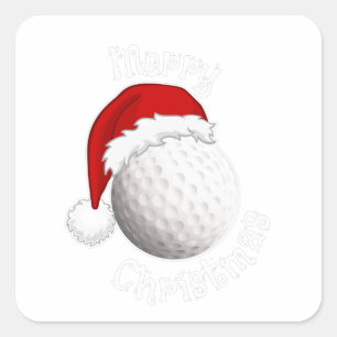 Sticker Carré Joyeux Noël tous les fans de golf et les joueurs d