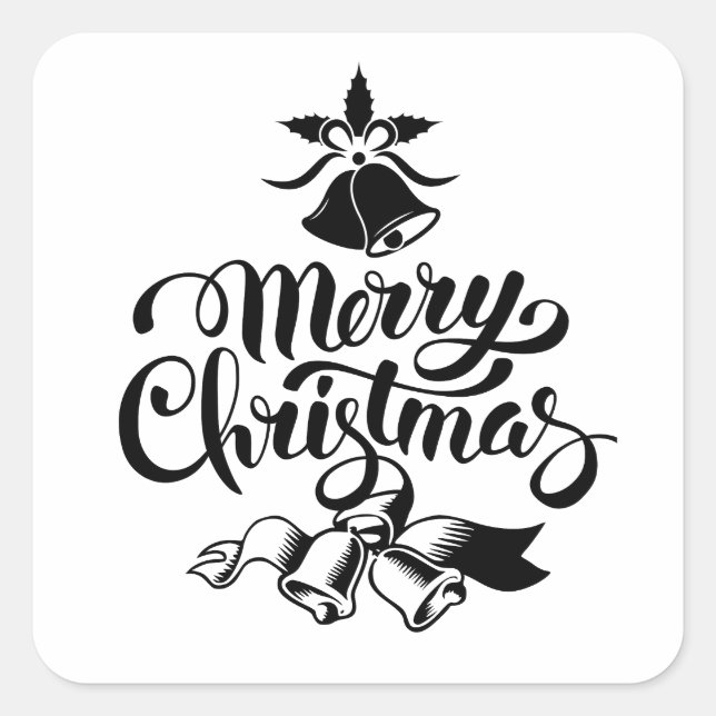 Sticker Carré Joyeux Noël vintage (Devant)