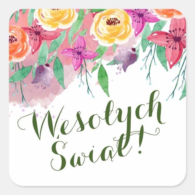 Sticker Carré Joyeux Noël Wesołych Świąt po polsku (Devant)