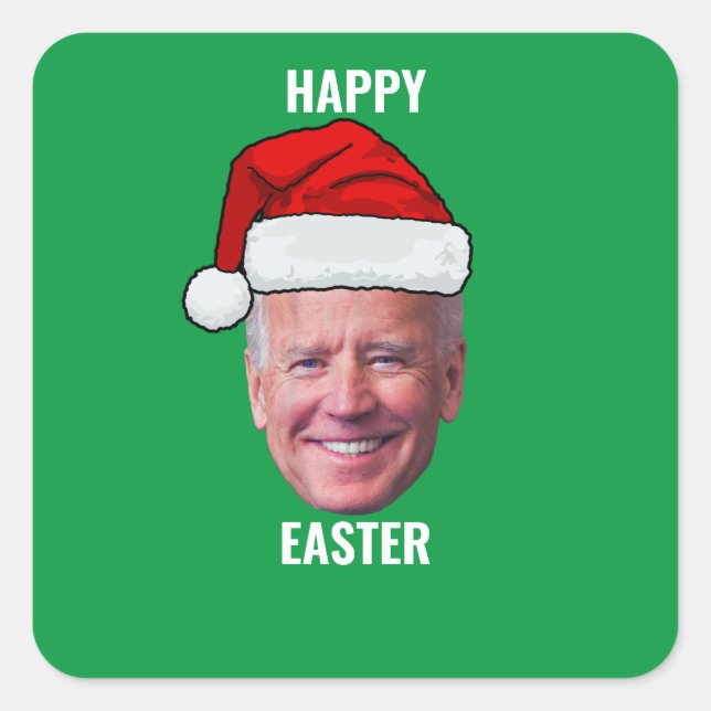 Sticker Carré Joyeux Pâques Joe Biden 4 juillet (Devant)