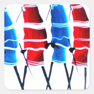 Sticker Carré Joyeux peuple Massaï Guerriers Marcher Art Imprime