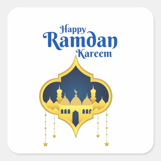 Sticker Carré Joyeux Ramadan Kareem 2022 (Devant)