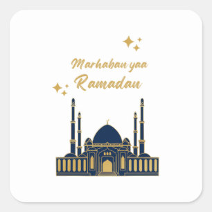 Sticker Carré Joyeux Ramadan Kareem - Citations de l'Aïd Moubara