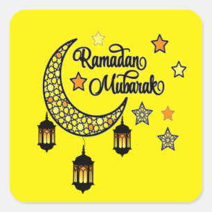 Sticker Carré Joyeux Ramadan Kareem Et Aïd Moubarak 2024