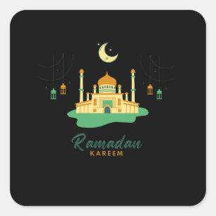 Sticker Carré Joyeux Ramadan Kareem et Eid Moubarak 2026