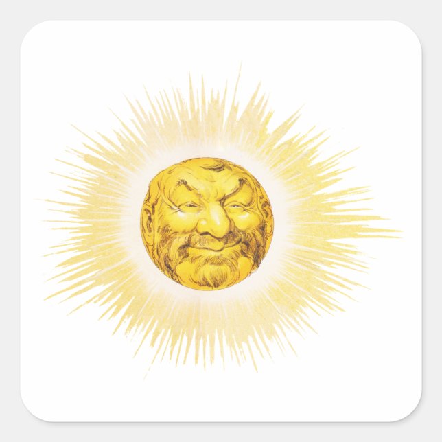 Sticker Carré Joyeux soleil visage (Devant)