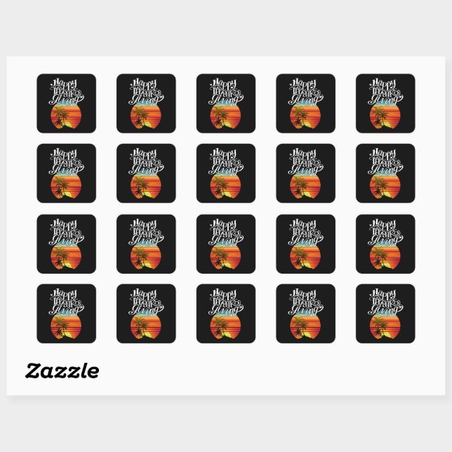 Sticker Carré Joyeux thanksgiving  (Feuille)