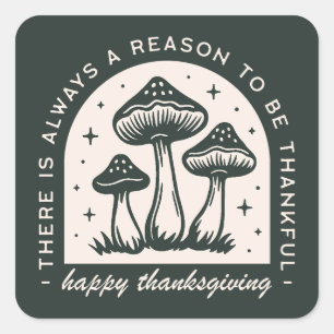 Sticker Carré Joyeux Thanksgiving citations reconnaissants champ