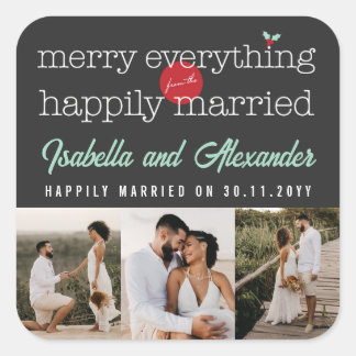 Sticker Carré Joyeux Tout De La Photo Happily Married 3