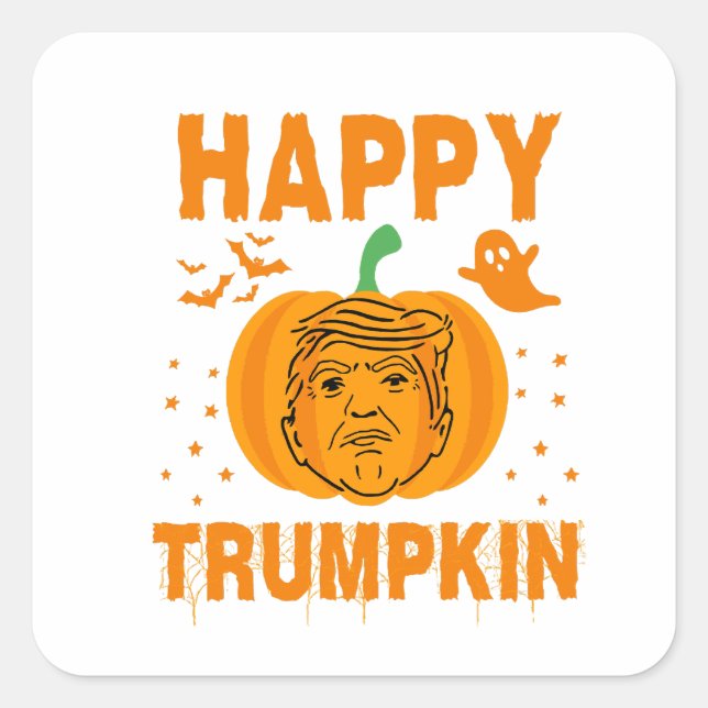 Sticker Carré Joyeux Trumpkin Rendre Halloween grand à nouveau (Devant)
