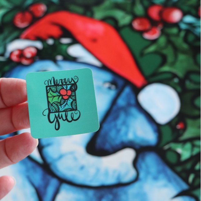 Sticker Carré Joyeux Yule (Créateur téléchargé)