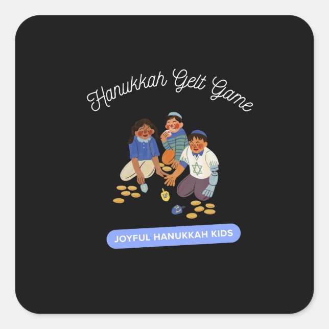 Sticker Carré Joyful Hanukkah Kids (Devant)