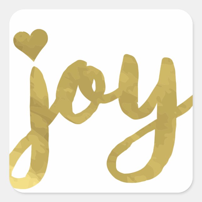 Sticker Carré Joyful Joyful J'ai la joie plein de Joy Gold Art (Devant)