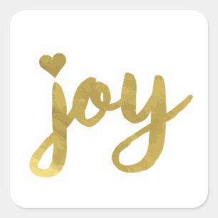 Sticker Carré Joyful Joyful J'ai la joie plein de Joy Gold Art